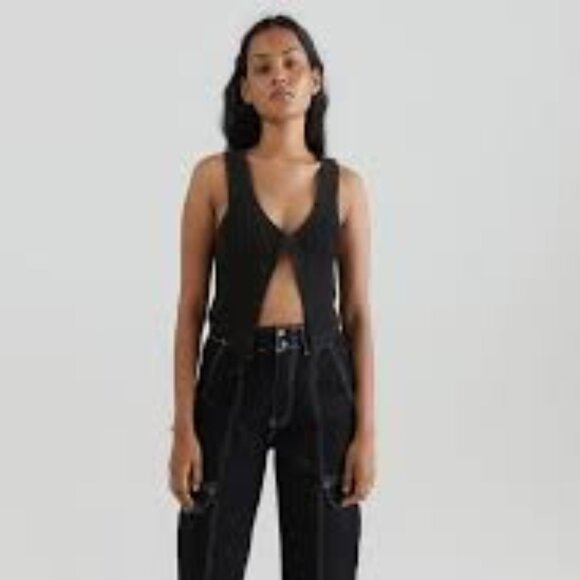 BDG Urban Outfitters Skate Jeans, Black With White Contrast Stitching, Size 24 - Picture 11 of 14